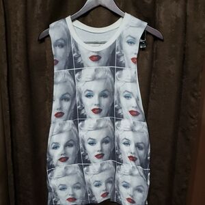 Marilyn Monroe Men's Graphic Sleeveless Tank Top Iconic Print Hot Topic Night